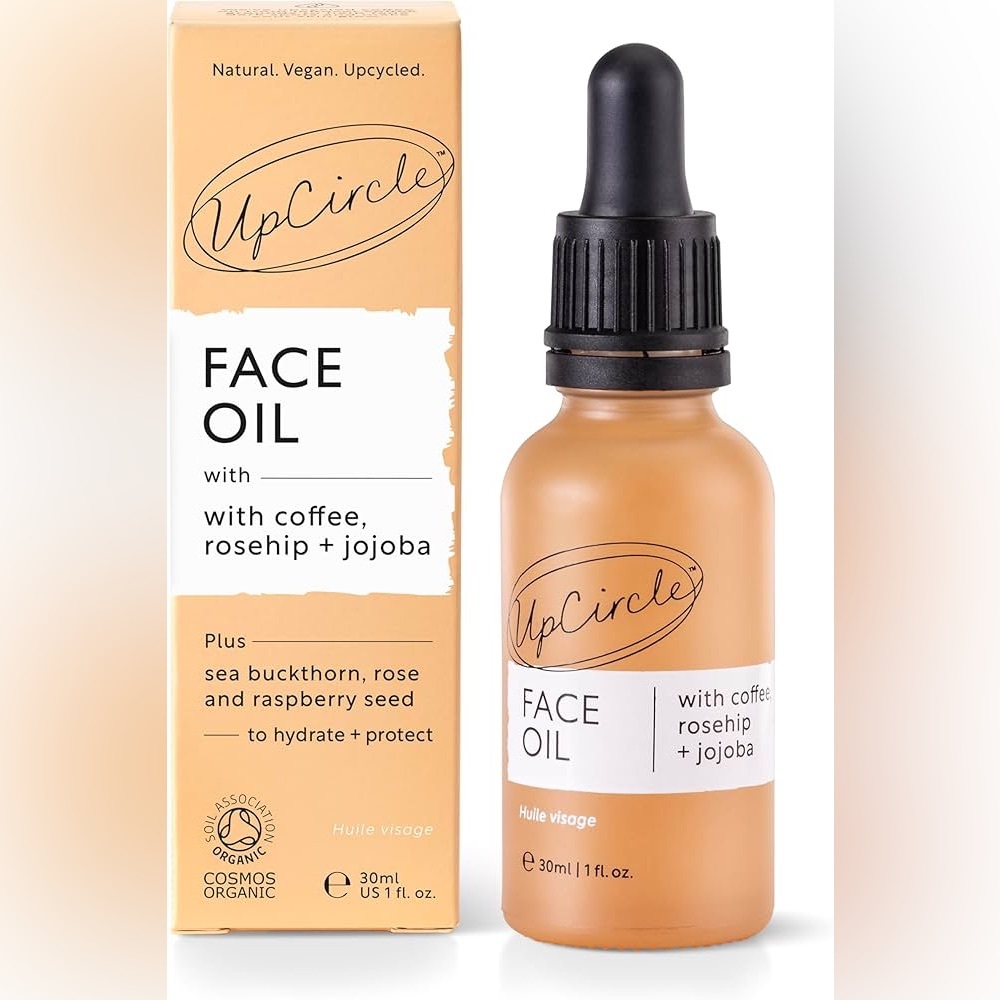 UpCircle Hydrating Face Oil Coffee Extract Rosehip Jojoba Vitamin C 1oz NIB